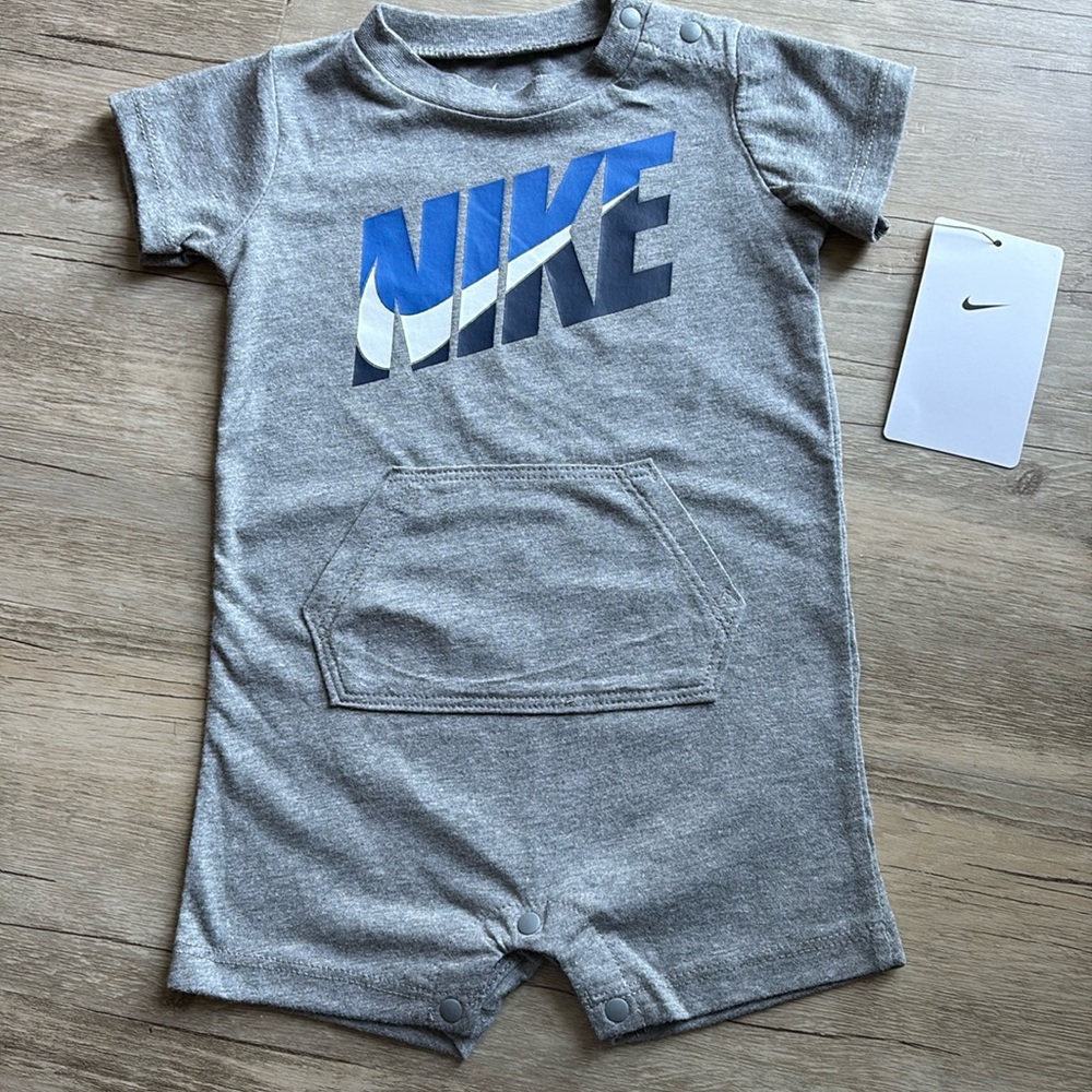Nike Gray/Blue Baby Romper